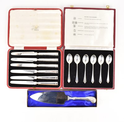 Lot 592 - A cased set of Elizabeth II hallmarked silver...