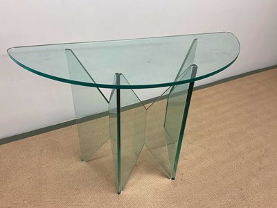 Lot 681 - A good quality contemporary glass demi-lune...