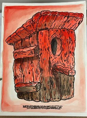 Lot 1534 - UNATTRIBUTED; mixed media, bird box,...