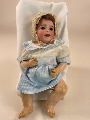 Lot 345 - JUMEAU; a laughing-Jumeau doll with an...
