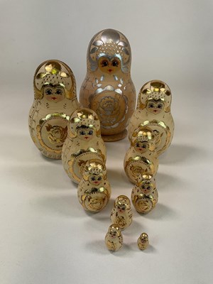 Lot 346 - A set of ten Matryoshka nesting dolls, with...
