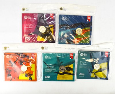 Lot 636 - THE ROYAL MINT; five sealed coin packs,...