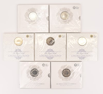 Lot 643 - THE ROYAL MINT; seven £5 UK brilliant...
