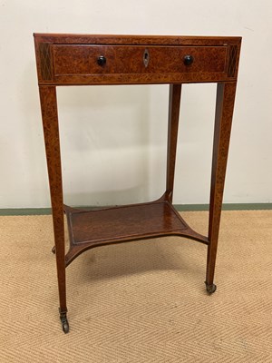 Lot 613 - A Regency burr yew wood veneered and inlaid...