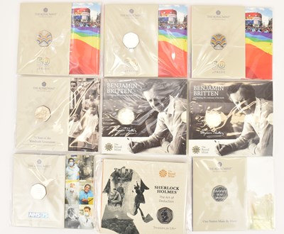 Lot 639 - THE ROYAL MINT; nine 50p brilliant...