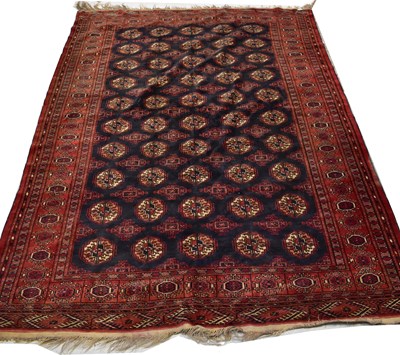 Lot 87 - A hand knotted Turkoman Bokhara blue ground...