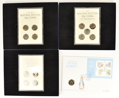 Lot 673 - WESTMINSTER MINT; three Beatrix Potter 50p...