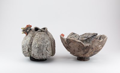 Lot 437 - MICHAEL FLYNN (born 1947); a raku bowl in the...