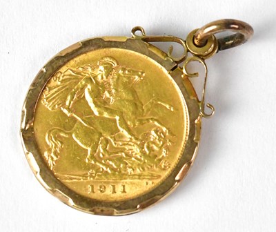 Lot 772 - A George V half sovereign, 1911, in a yellow...