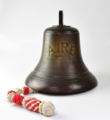 Lot 680 - A large brass ship's bell inscribed 'Aire',...