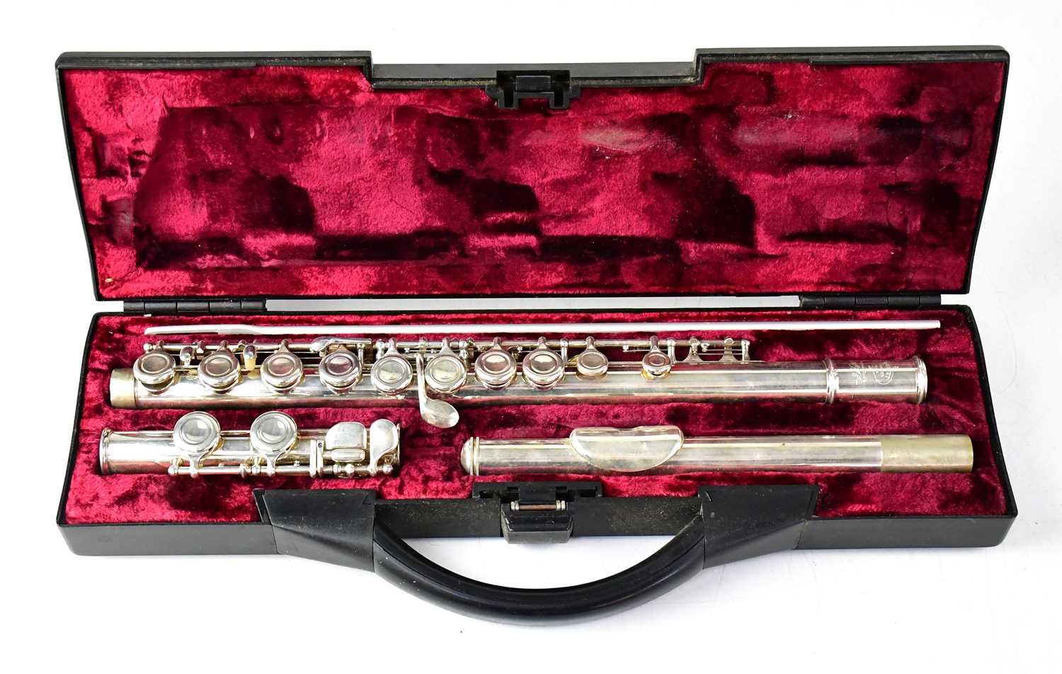 Lot 534 - BUFFET CRAMPON; a cased silver plated flute.