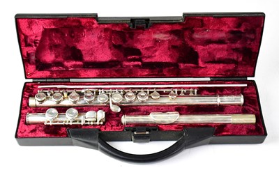 Lot 534 - BUFFET CRAMPON; a cased silver plated flute.