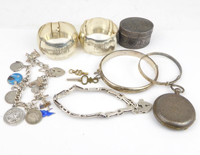 Lot 571 - A collection of hallmarked silver to include a...