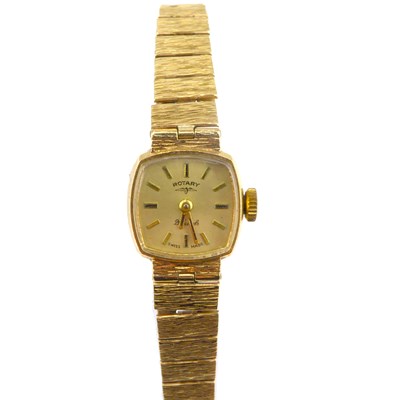 Lot 884 - ROTARY; a ladies' vintage 9ct gold wristwatch...