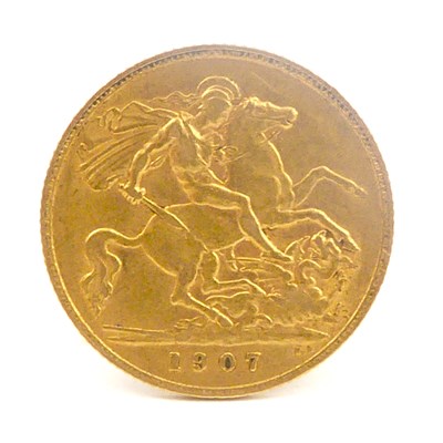 Lot 611 - An Edward VII half sovereign, 1907, George and...
