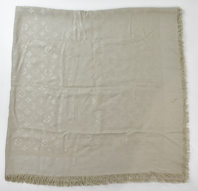Lot 800 - LOUIS VUITTON; a cream large Monogram wool and...