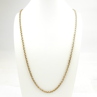 Lot 796 - A 9ct rose gold belcher link muff chain with...