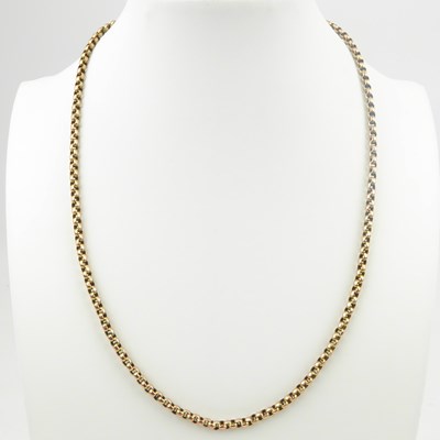 Lot 788 - A 9ct rose gold belcher link necklace with box...
