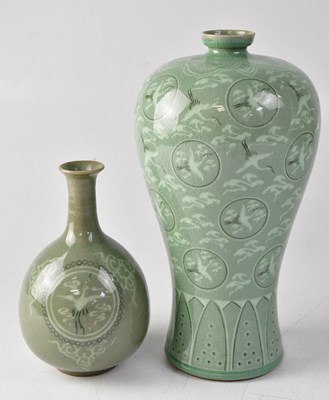 Lot 647 - A contemporary Korean celadon glazed vase,...