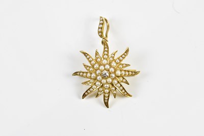 Lot 396 - A late Victorian 15ct yellow gold seed pearl...