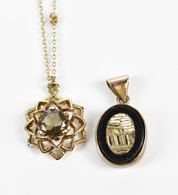 Lot 412 - A 9ct yellow gold fine link chain with 9ct...