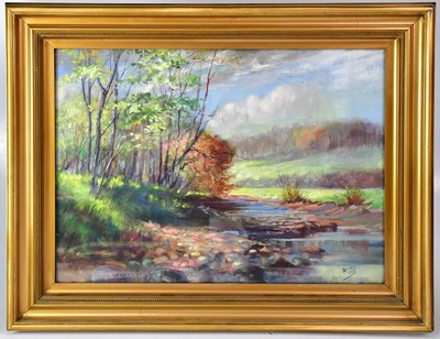 Lot 460 - W. SIMM; oil on canvas, Lancashire scene of a...