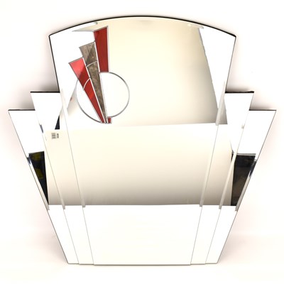 Lot 58 - A modern Art Deco style wall mirror, 73 x 71cm.