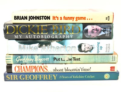 Lot 542 - CRICKET; six cricket related books, all signed...