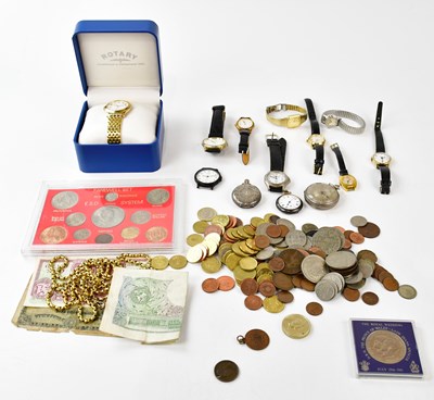Lot 678 - Two silver pocket watches, with a modern...