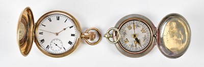 Lot 689 - A gold plated crown wind full hunter pocket...