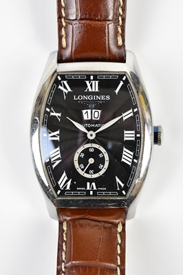 Lot 626 - LONGINES; a gentleman's stainless steel...