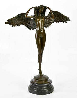 Lot 1445 - A reproduction bronze figure representing a...