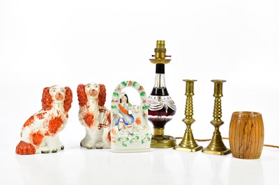 Lot 2763 - A pair of Staffordshire figures, together with...