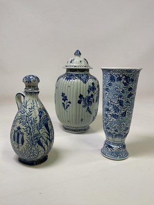 Lot 509 - A 19th century Chinese floral decorated blue...
