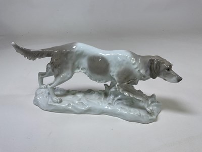 Lot 493 - KARL ENS; a large porcelain figure of a dog,...