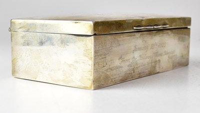 Lot 577 - A George V hallmarked silver cigarette box,...