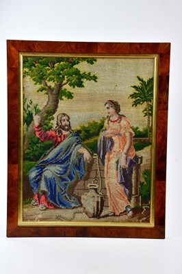 Lot 1711 - Two 20th needlework tapestries including a...