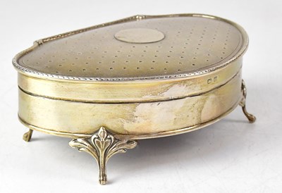 Lot 579 - A George V hallmarked silver jewellery box,...