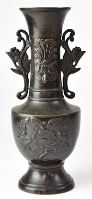 Lot 429 - A Meiji period Japanese bronze vase with...