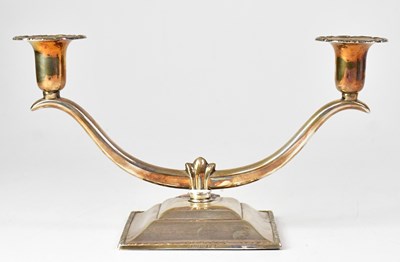 Lot 603 - An 800 grade double-branch candelabrum, on...