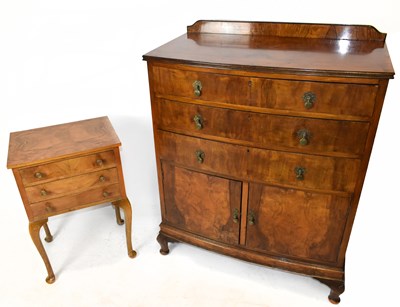 Lot 1623 - An early 20th century walnut bowfronted chest...