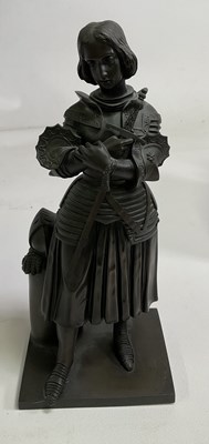 Lot 451 - A patinated bronze model of 'Jeanne d Arc'...