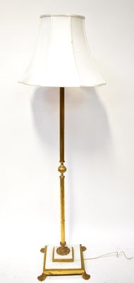 Lot 73 - A brass-effect Corinthian column form standard...
