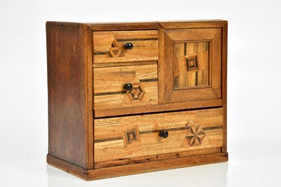 Lot 1311 - A walnut inlaid jewellery box, 15 x 17 x 9cm.