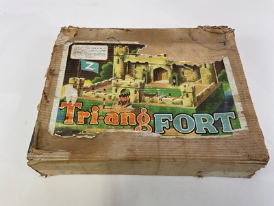 Lot 410 - TRI-ANG; a boxed wooden Fort Z, a ramp appears...