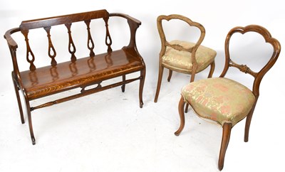 Lot 1536 - An early 20th century carved oak hall seat...