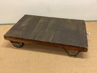 Lot 565 - A mid 20th century station porter's luggage...