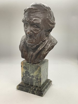 Lot 446 - ALFREDA BERESFORD; a bronze portrait bust,...