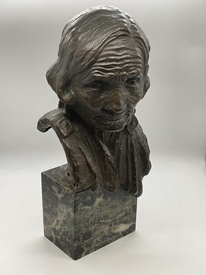 Lot 447 - ALFREDA BERESFORD; bronze bust portrait of a...