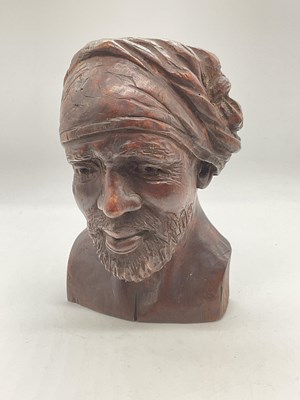 Lot 450 - ALFREDA BERESFORD; a carved wooden bust, study...